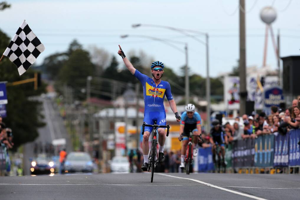 Winner: Nathan Elliott wins the 2016 Melbourne to Warrnambool Cycling Classic. A new chapter will be written in October after funding was secured to continue the race's long history. Picture: Rob Gunstone
