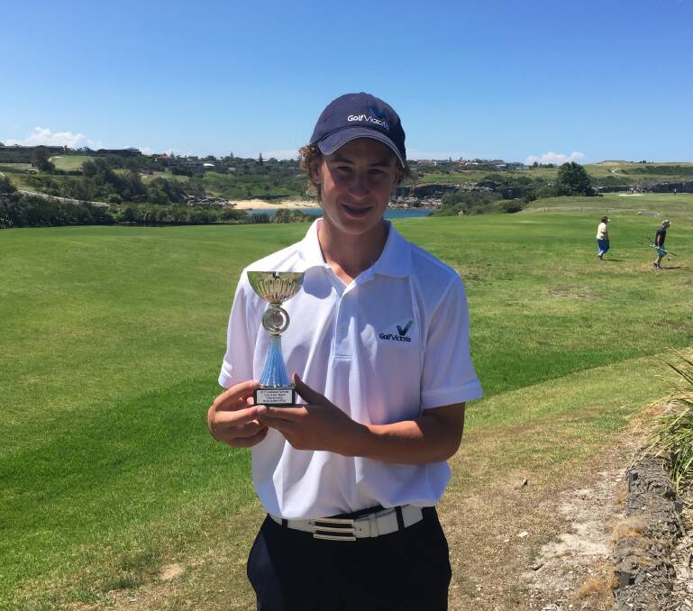 In form: Warrnambool teenager Noah Best after claiming second placed in the Australian Schools 15 and under Golf Championship at The Coast Golf Club, Sydney.