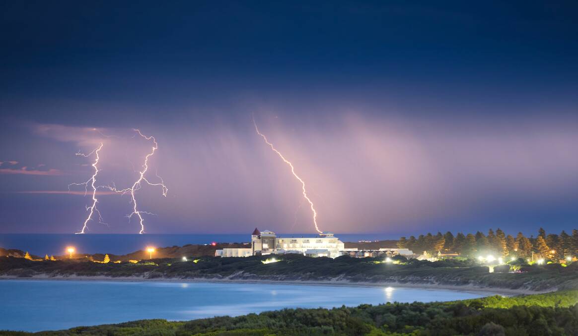 Lightning strikes: Engin Torun, of Patient Eye Imaging, captured this stunning image of Warrnambool's Lay Bay area on Wednesday night. It was taken with a Canon 5dMK4 camera and Canon 70-200mm lens.