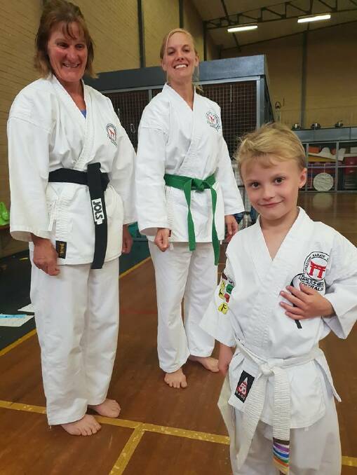 FAMILY AFFAIR: Pam Bateman, Amanda and Hudson Whitewood are three generations of the same family who are training karate together.
