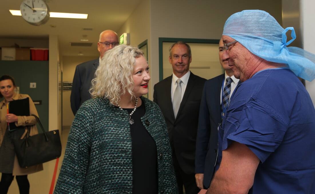 Health Minister Jill Hennessy and Manager of perioperative services Tony Kelly. Picture: Vicky Hughson
