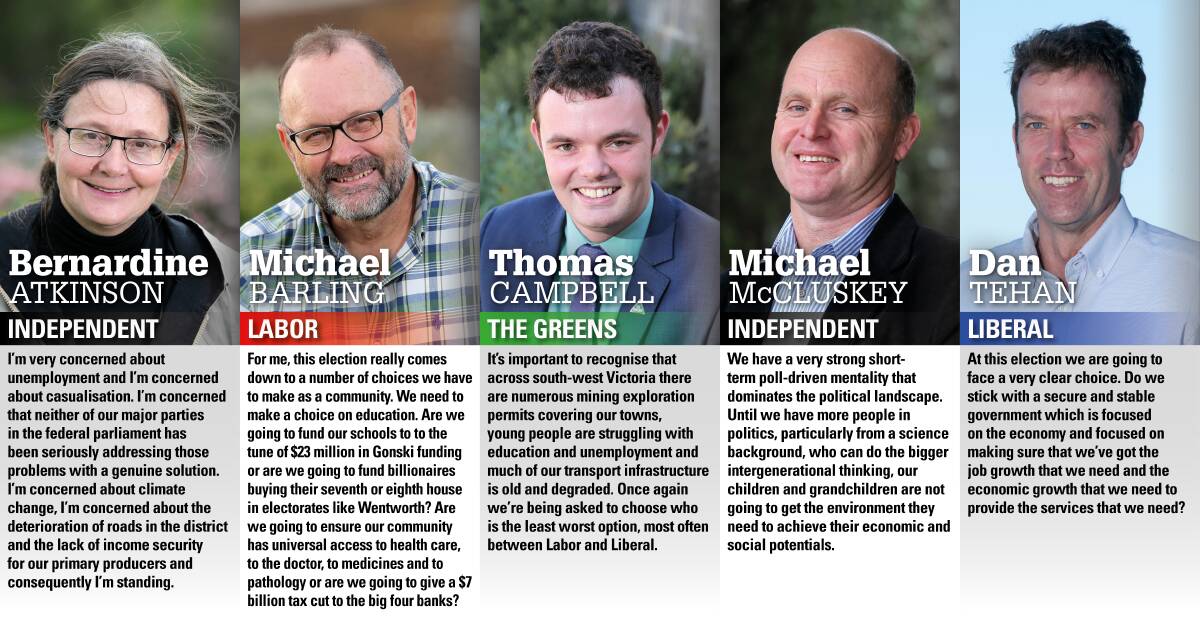 Wannon's 2016 federal election candidates put forward their reasons for standing for the seat.