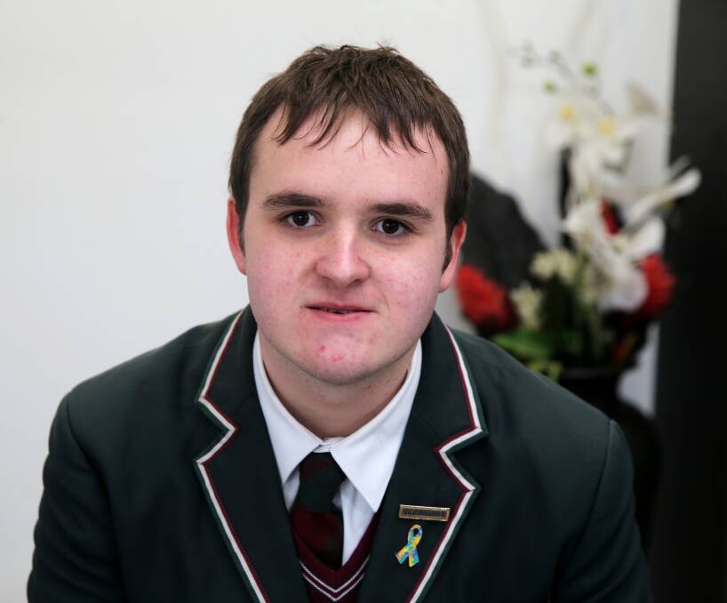 Speaking up: Brauer College student Bryce Pace, 17, was given the opportunity to talk to a state parliamentary committee about his experience living with autism. Picture: Rob Gunstone