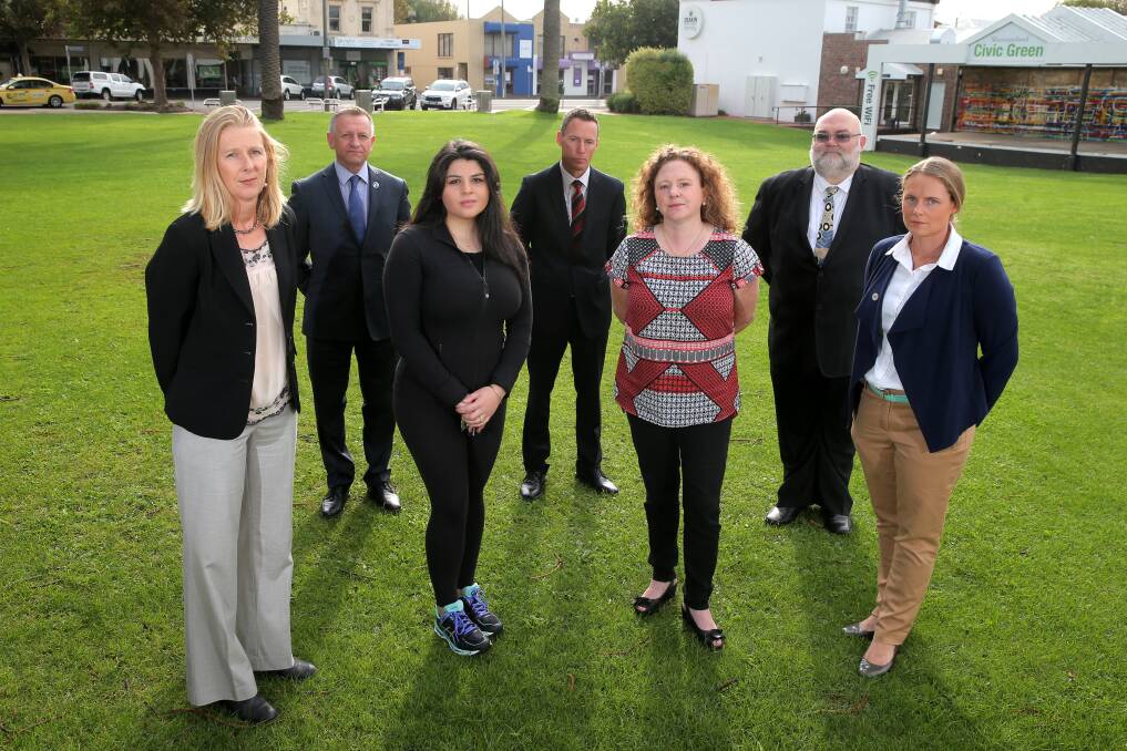 Seven of the 9 members of RTAG: Mary Timms, Peter Morgan, Zoe Dyer, Steve Callaghan, Mayor Cr Kylie Gaston, Michael Callaghan, and Bernadette Northeast. Picture: Rob Gunstone