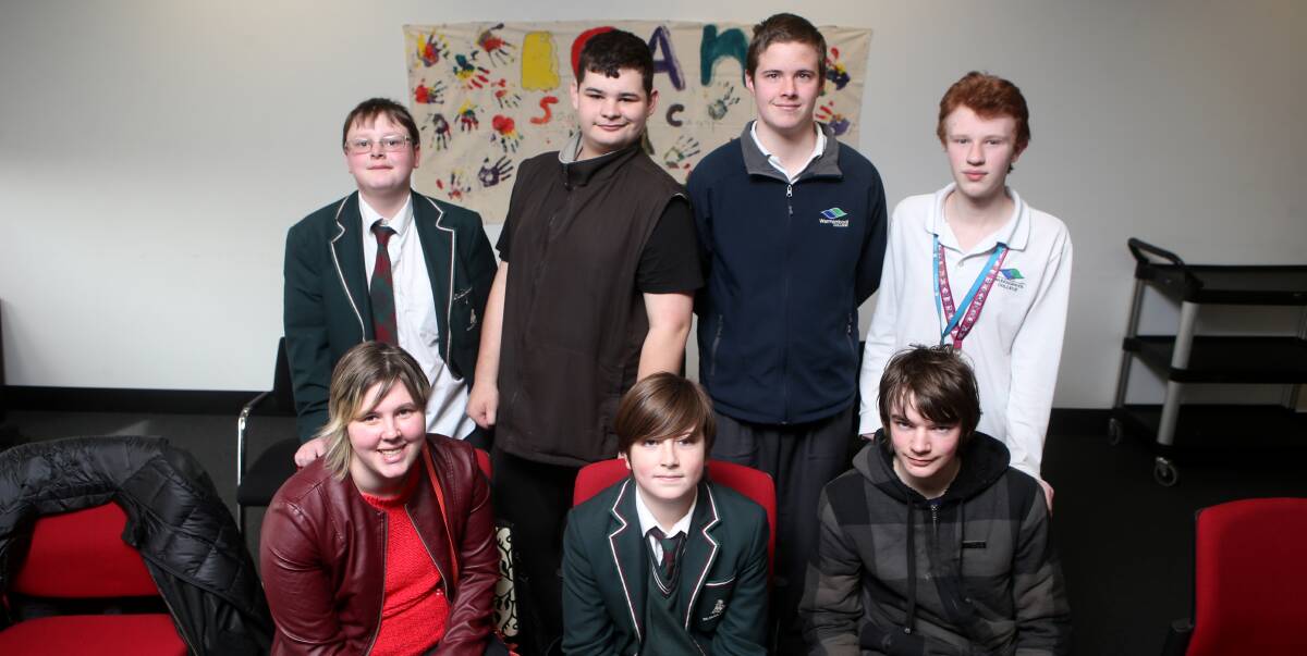 Growing confidence: Students Robert Egan, Lachlan Peach, Cooper Bridge, Patrick Clisby (front L-R) Ayesha Plant, Logan Ferris and Jackson Howley. Picture: Amy Paton