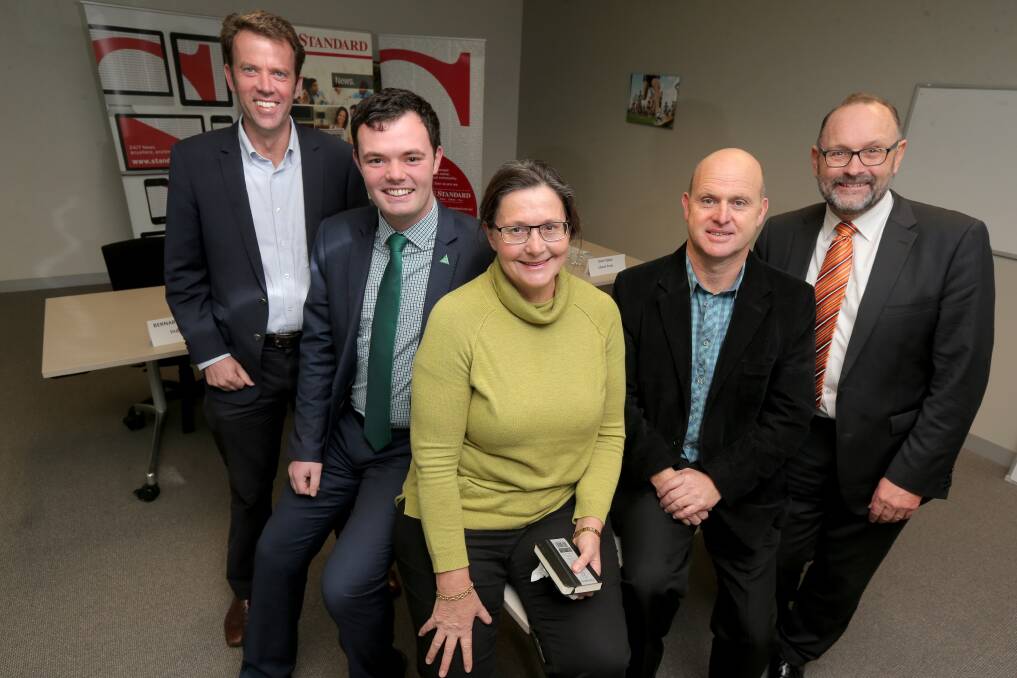 Wannon candidates Dan Tehan, Liberal Party, Thomas Campbell, The Greens, Bernardine Atkinson, independent, Michael McCluskey, independent and Michael Barling, Labor Party . Picture: Rob Gunstone