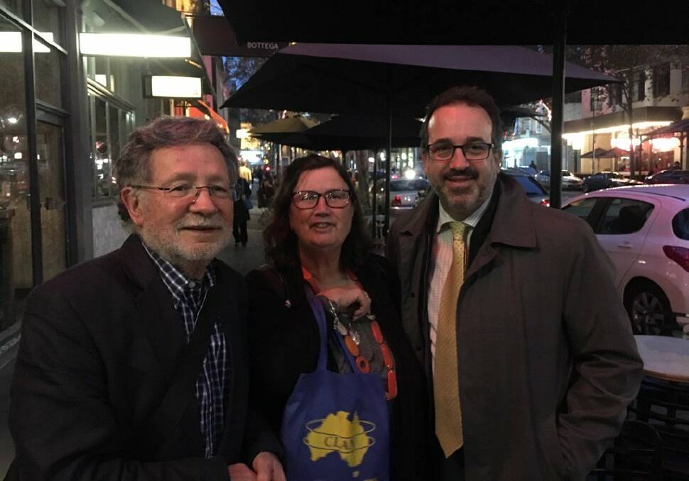 Helping hand: Care Leavers Australasia Network vice president Frank Golding, executive officer Leonie Sheedy with Victorian Attorney-General Martin Pakula. Picture: Supplied
