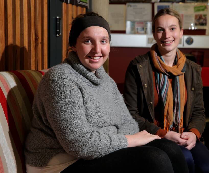 An invisible problem: Kristy Williams, 19, has been able to find stable accommodation with the help of Alana Titheridge, Brophy youth homelessness support worker. Picture: Rob Gunstone