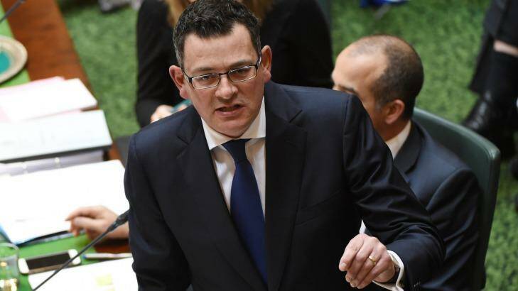  Premier Daniel Andrews in State Parliament on Tuesday. Photo: Vince Caligiuri
