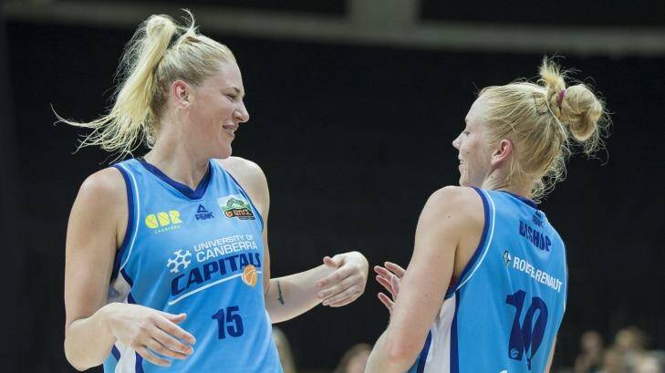 Lauren Jackson and Abby Bishop are set to join forces again with the Canberra Capitals in the WNBL.  Photo: Matt Bedford 