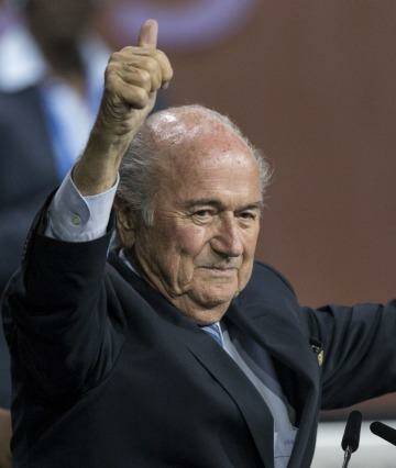 "I am president of everybody." FIFA chief Sepp Blatter is re-elected.  Photo: Patrick B. Kraemer