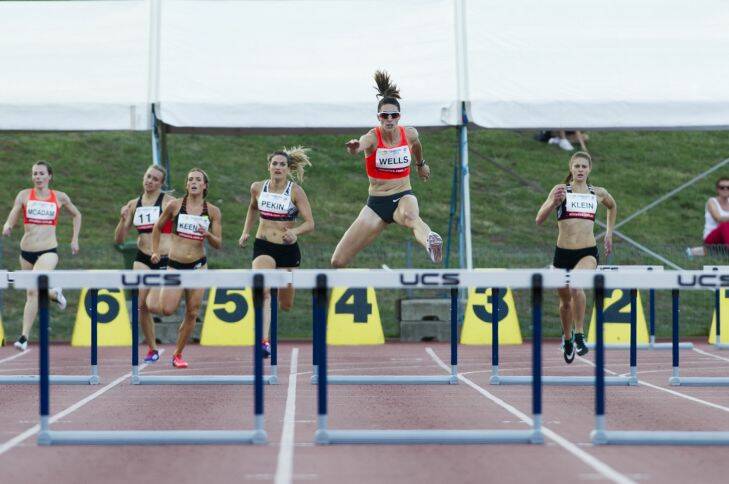 Sport
The Canberra Track classic at the AIS running track. 
Lauren Wells during the women's 400m Hurdles
20 February 2015
Photo: Rohan Thomson
The Canberra Times