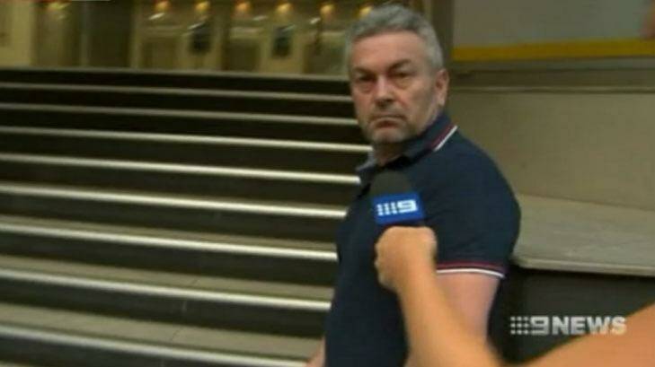 Borce Ristevski arriving at his lawyer Rob Stary's offices on Wednesday. Photo: Courtesy of Channel Nine