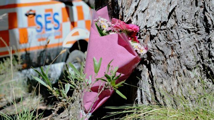Flowers were left near the shallow grave where Karen Ristevski's body was found on Monday. Photo: Justin McManus 