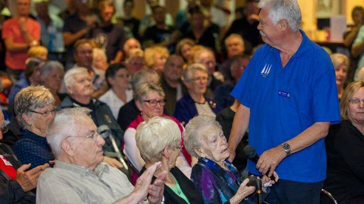 Member Ella Bambery asks a question during this week's information night over the RSL's closure.  Photo: Stefan Postles