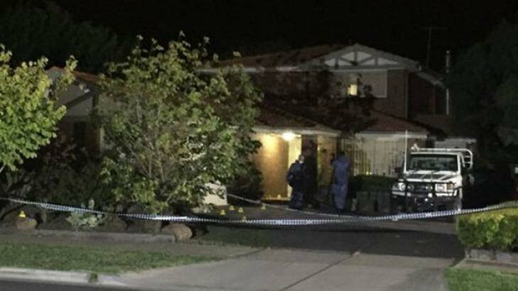 Police forensics officers at the Hoppers Crossing home where Prasad Somawansa was murdered in February.  Photo: Nine News, via Twitter
