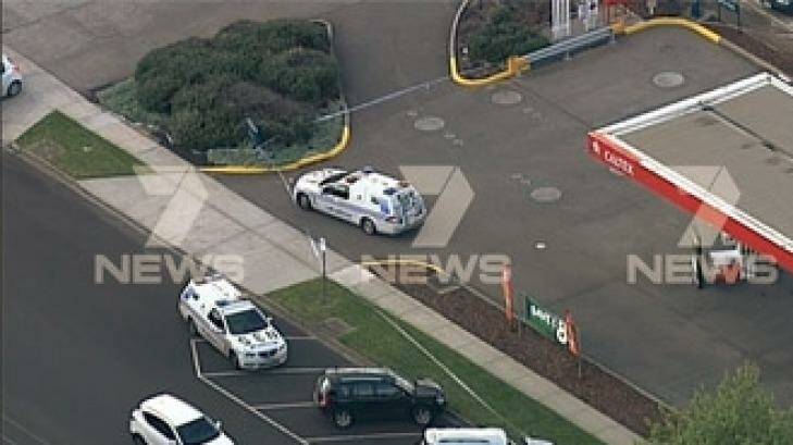 The scene of the double stabbing in Moe on Monday. Photo: Courtesy Channel Seven