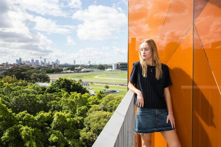 Lucinda Bell moved from Grafton on a scholarship to study at UNSW and gone from seeing kangaroos outside her window to seeing the Sydney skyline. Story is about more and more regional students moving to the city for uni. Monday 27th February2017 SMH photo Louie Douvis . Photo: Louie Douvis