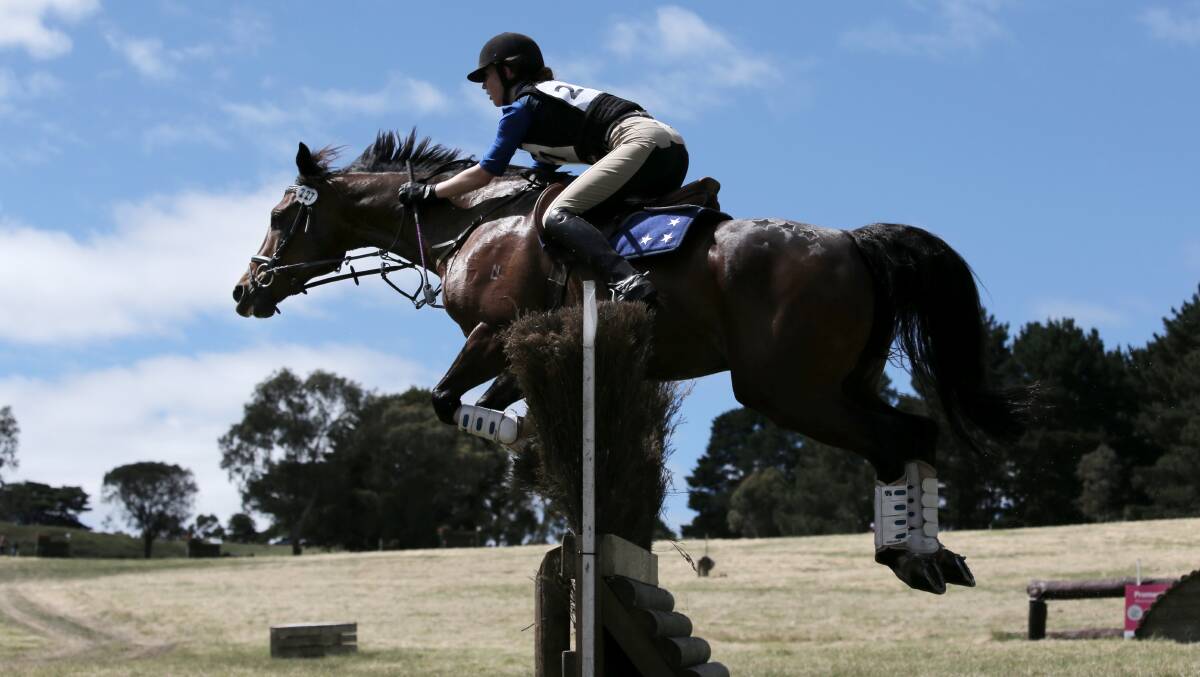 Ludicrous, ridden by Lucy Crawford, competes in the cross country. Picture: ROB GUNSTONE