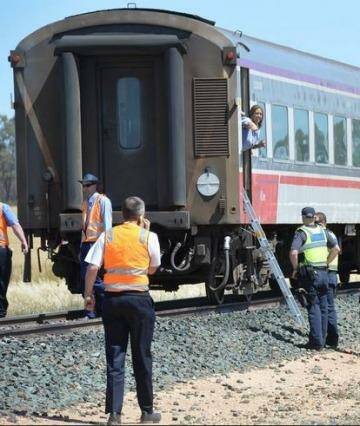 There were about 90 passengers on the V/Line train when it collided with a cattle truck.   Photo: Jodie Donnellan, Bendigo Advertiser 
