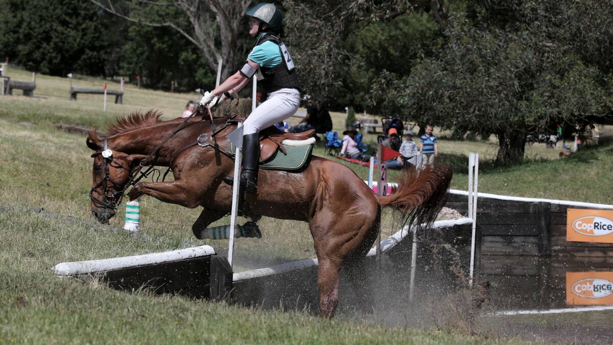 Cecil Red and rider Ashleigh Westcott take a tumble out of the water jump in this series of pictures during the cross-country section at Camperdown. 