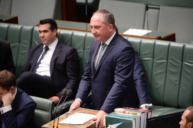 Dep PM Barnaby Joyce speaks to an SSM amendment mentioning his own separation
fedpol pic Nick Moir 7 dec 2017