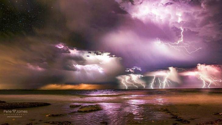 A view of Monday night's storm from Bellarine Peninsula. Photo: Pete James Photography