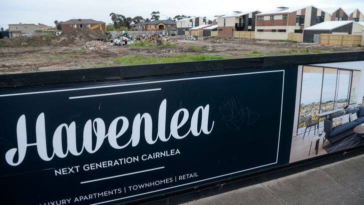  Dumped waste from the Corkman Pub at new luxury development site called Havenlea in Cairnlea. The waste has been identified as containing asbestos and has been taped off.  Photo: Justin McManus