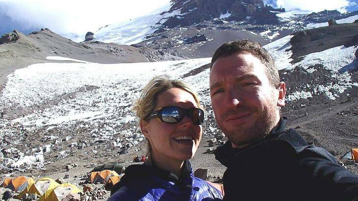 Maria Strydom, who died on a climb to the top of Mount Everest, with her husband, Robert Gropal. Photo: Facebook