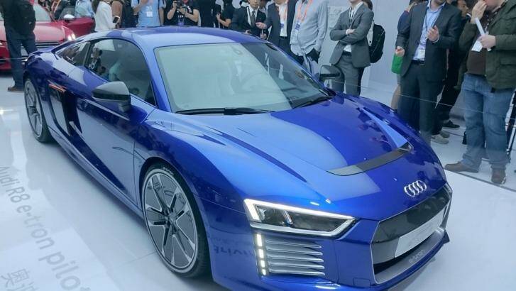 Audi's R8 e-tron electric vehicle was on show at CES Asia. Photo: Tim Biggs