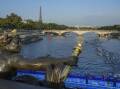 Concerns over the Seine's water are marring triathlon preparations for the Paris Olympics. (AP PHOTO)