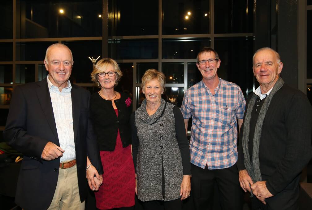 Peoples and Place's. Celebrate the filming of Oddball in Warrnambool. Pictured Rod and Jenni Coutts, Dolcie Askew, Buzz bailey and Rob Askew. 140528VH30 Picture: VICKY HUGHSON