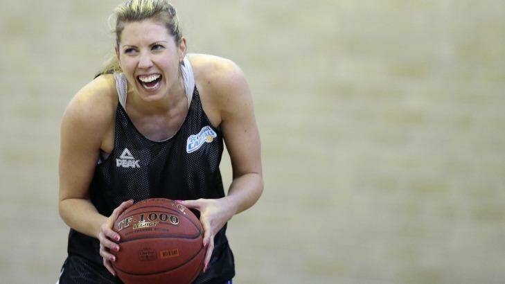 Carly Wilson gets a laugh out of training. Photo: Jeffrey Chan
