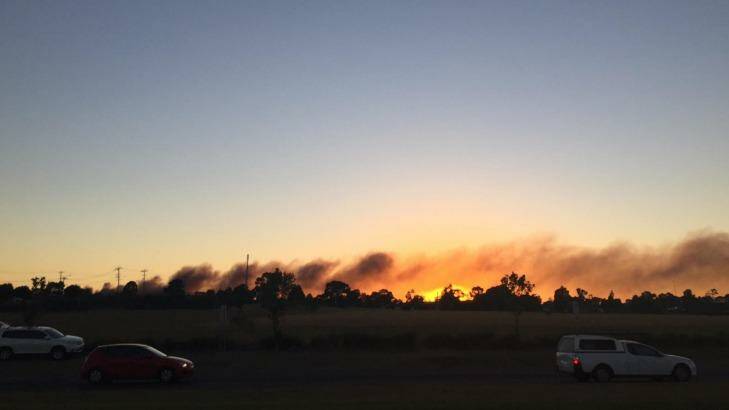 A view of the fire from Pascoe Vale Road, Pascoe Vale. Photo: Penny Stephens