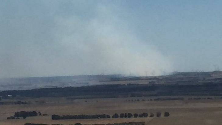 Smoke from the fire at Dereel. Photo: Channel 7