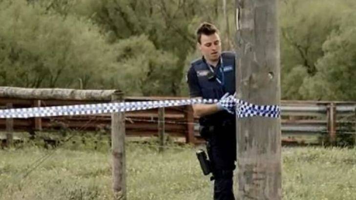 Police investigate after a stabbing in Moe. Credit: Channel Nine News Photo: Channel Nine