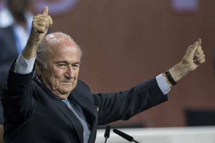 "I am president of everybody." FIFA chief Sepp Blatter is re-elected.  Photo: Patrick B. Kraemer