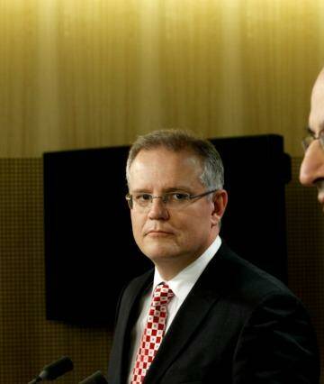Minister for Immigration and Border Protection Scott Morrison and new Immigration Department boss Michael Pezzullo. Photo: Steven Siewert
