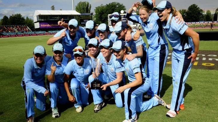 Victory: The NSW Breakers celebrate their win over Victoria. Photo: Melissa Adams