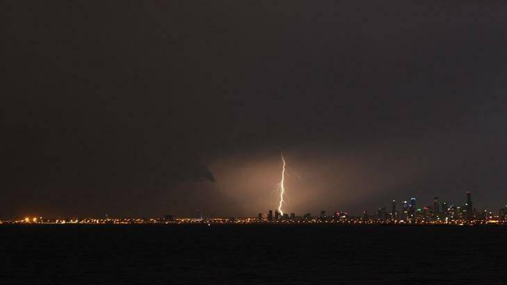 The storm over Port Phillip Bay. Photo: Reader Stuart Barnett