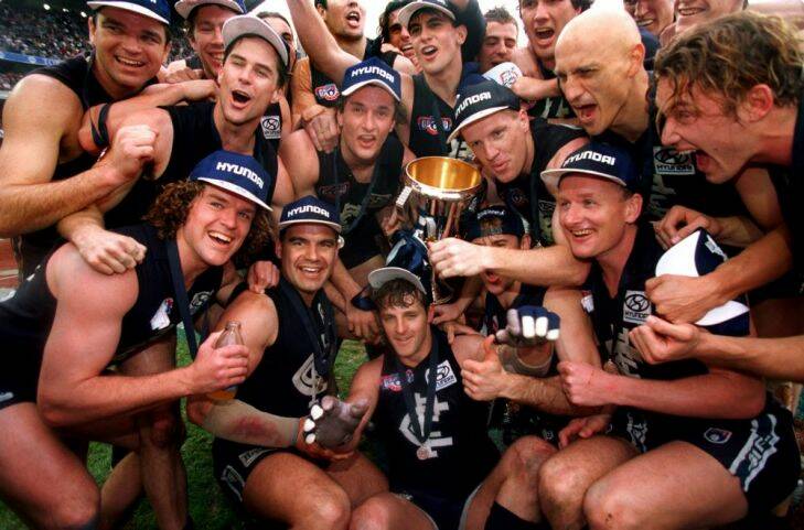 1995 AFL Grand Final - Carlton v Geelong
Carlton premiership winners - Holding cup.
