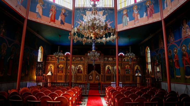 The Byzantine interior of the Greek Orthodox Monastery of Panagia Kamariani in Red Hill.  Photo: Eddie Jim