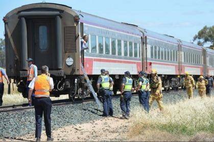There were about 90 passengers on the V/Line train when it collided with a cattle truck.   Photo: Jodie Donnellan, Bendigo Advertiser 