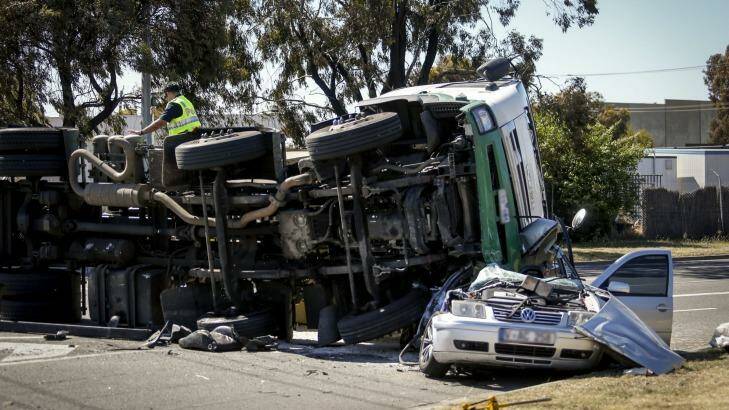 The scene of the crash in Somerton. Photo: Eddie Jim