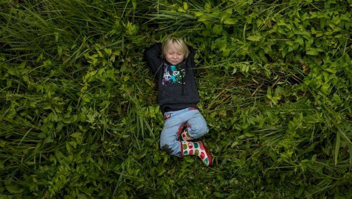 Finn Albien lying down. Photo: Simon Schluter