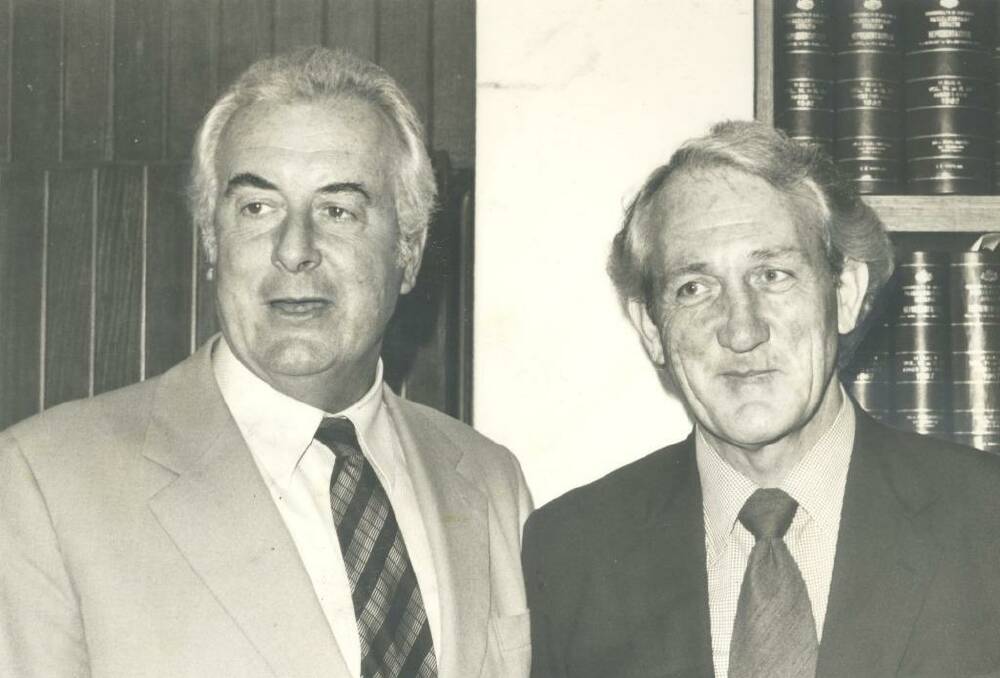 Former prime minister Gough Whitlam with his deputy Tom Uren.