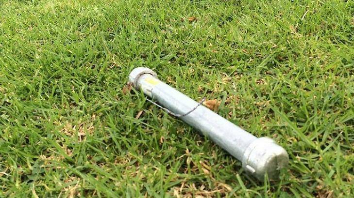 The bomb found outside Brauer College. Photo: Warrnambool Standard/Supplied