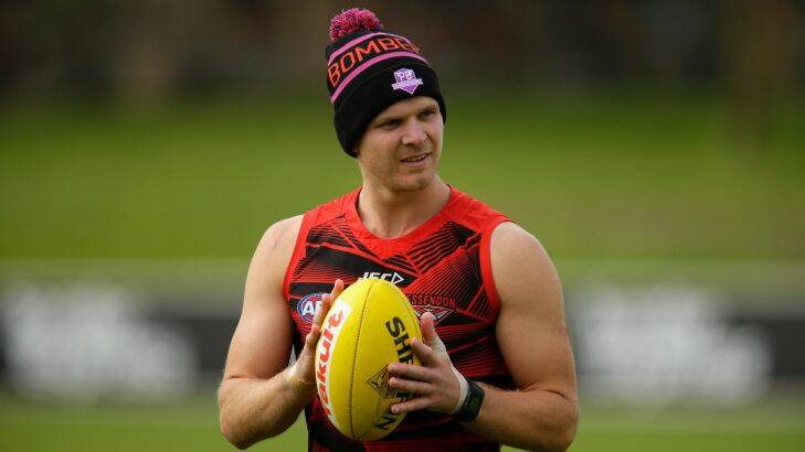 MELBOURNE, AUSTRALIA - MAY 09:  Michael Hurley of the Bombers of the Bombers walks laps during and Essendon training on May 9, 2017 in Melbourne, Australia.  (Photo by Darrian Traynor/Fairfax Media) *** Local Caption *** Michael Hurley