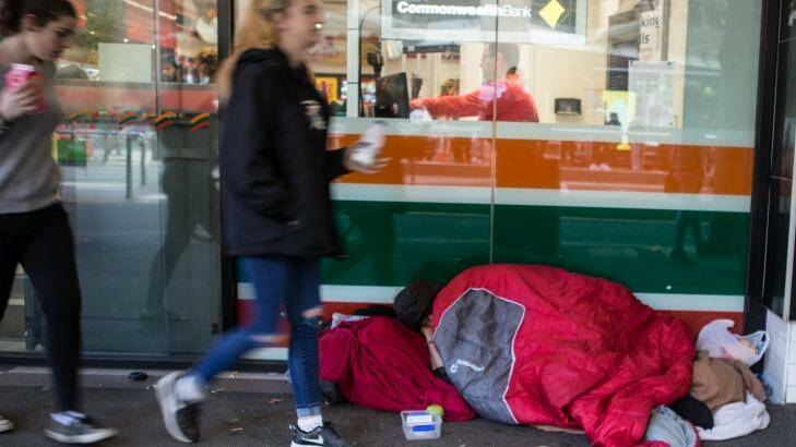 More people than ever are sleeping rough in Melbourne's CBD.  Photo: Jason South