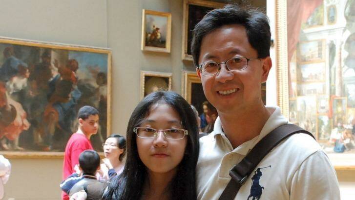 Matthew Ng with his daughter Isabella in London 2010.  Photo: Supplied